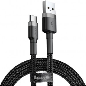 Baseus Cafule kabelis USB-C 3A 0.5m (pelēks+melns)