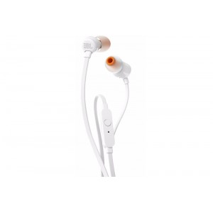 JBL T110 wired headphones with a microphone white