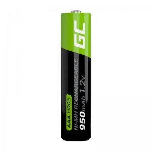 Green Cell Rechargeable Batteries Sticks 4x AAA HR03 950mAh