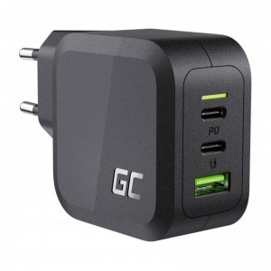Green Cell Power charger Green Cell GC PowerGaN 65W (2x USB-C Power Delivery, 1x USB-A compatible with Quick Charge 3.0)