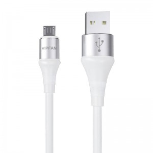 Vipfan USB uz Micro USB kabelis Vipfan Krāsains X09, 3A, 1.2m (balts)