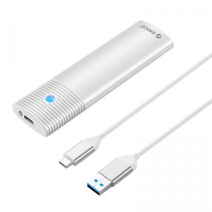 Orico M.2 SATA ārējā diska korpuss, Orico PWM2-WH-EP, USB-C, 5Gbps (sudrabs)