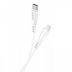 Foneng USB kabelis Lightning Foneng X75, 3A, 1m (balts)