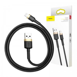 Baseus Cafule kabelis USB Lightning 2A 3M (zelts+melns)