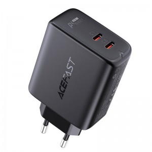 Acefast sienas lādētājs Acefast A9, 2x USB-C, PD 40W (czarna)