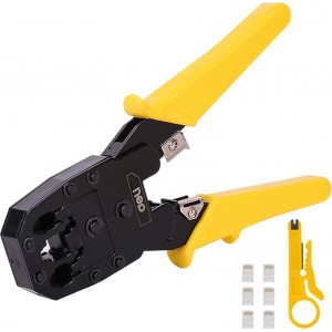 Deli Tools Ethernet Crimper 4/6/8P RJ45/RJ14/RJ12/RJ9 Deli Tools EDL2468 (dzeltens)