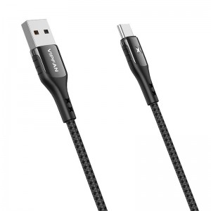Vipfan USB uz USB-C kabelis Vipfan Krāsains X13, 3A, 1.2m (melns)