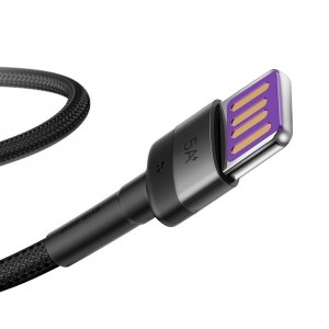 Кабель Baseus Cafule USB-C Huawei SuperCharge, QC 3.0, 5A 1 м (черный+серый)