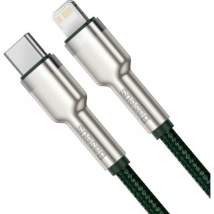 Baseus USB-C kabelis Lightning Baseus Cafule, PD, 20W, 1m (zaļš)