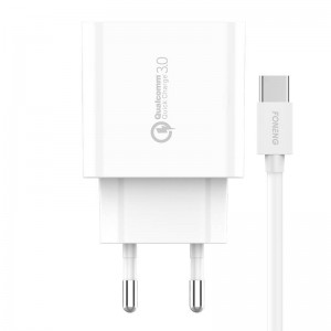 Foneng ātrais lādētājs Foneng 1x USB EU46 QC 3.0+ USB C tipa kabelis