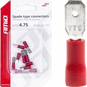 Amio Spade tipa savienotāji 5.6mm 0.5-1.5mm2 10A 10 gab