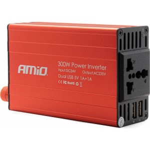 Amio strāvas invertors 24V / 230V 300W / 600W 2xUSB PI04