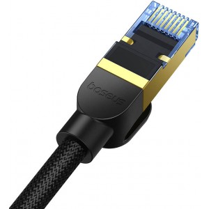 Сетевой кабель Baseus в оплетке cat.7 Baseus Ethernet RJ45, 10 Гбит/с, 0,5 м (черный)