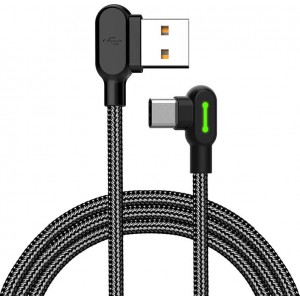Mcdodo USB uz USB-C kabelis Mcdodo CA-5280 LED, 1.8m (melns)