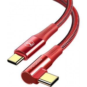 Mcdodo kabelis USB-C uz USB-C Mcdodo CA-8321 100W 90 Degree 1.2m (sarkans)