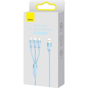 USB-кабель Baseus 3 в 1 серии Baseus StarSpeed, USB-C + Micro + Lightning 3,5A, 1,2 м (синий)