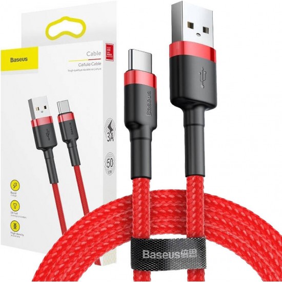 Baseus Cafule kabelis USB-C 3A 1m (sarkans)