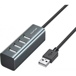 Awei HUB AWEI  CL-122 4xUSB-A/USB-A czarny/black