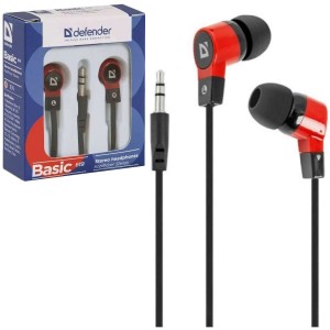 Defender Wired in-ear headphones Defender Basic 619 mini Jack 3.5mm Black-red