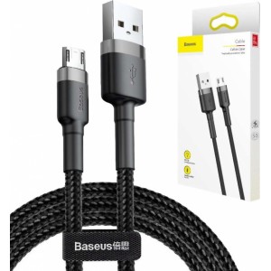Baseus 50cm Baseus Cafule USB to micro USB cable QC 3.0 2.4A Gray and black