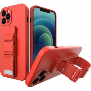 4Kom.pl Rope Case Silicone Cover with Lanyard Purse Lanyard Strap for Samsung Galaxy A33 5G Red