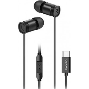 Usams Stereo Headphones EP-46 USB-C black/black 1.2m HSEP4603