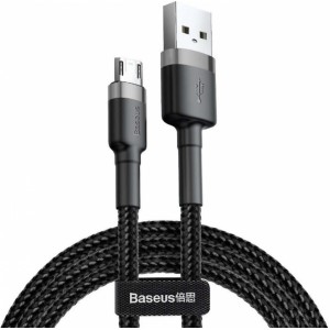 Baseus 50cm Baseus Cafule USB to micro USB cable QC 3.0 2.4A Gray and black