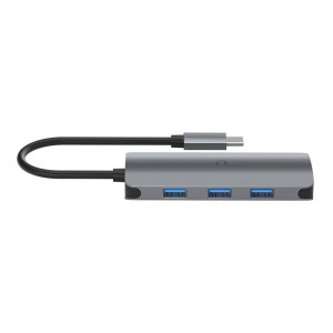 Cygnett Hub 6in1 USB-C do 3x USB, USB-C, SD karte, Micro SD karte Cygnett SlimMate 100W (pelēka)