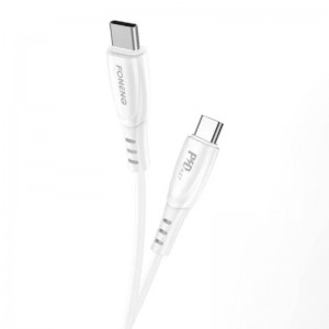 Foneng USB-C uz USB-C kabelis Foneng X73, 60W, 1m (balts)