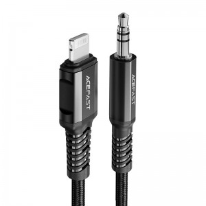 Acefast Cable Lightning līdz mini ligzdai 3,5mm Acefast C1-06 1.2m (melns)