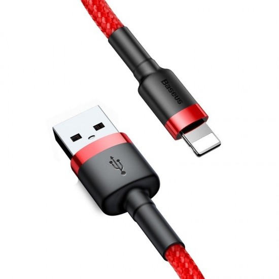 Baseus Cafule USB zibens kabelis 2,4A 0,5m (sarkans)