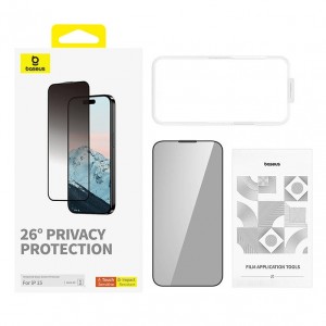 Baseus Diamond Privacy Protection Tempered Glass Aizsargstikls Priekš Apple iPhone 15