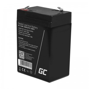 Green Cell Rechargeable battery AGM 6V 5Ah Maintenancefree for UPS ALARM