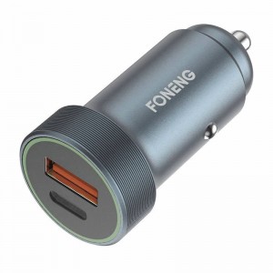 Foneng Комплект автомобильного зарядного устройства одинарный USB Foneng C16 (металлический)