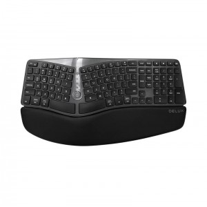 Беспроводная эргономичная клавиатура Delux GM901D BT+2.4G (черная)