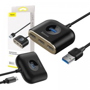 Baseus Square Round USB Adapteris 1x USB 3.0 / 3x USB 2.0. / 1m