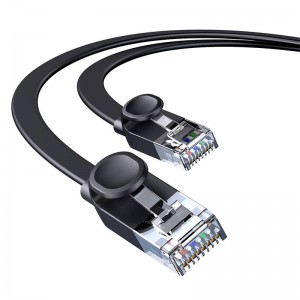 Baseus Speed ​​Six flat network cable RJ45 1000Mbps 15m black (WKJS000301)