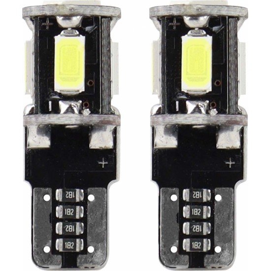 Amio LED CANBUS 5SMD 5730 T10 (W5W) Balts