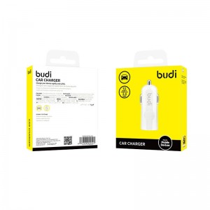Budi LED автомобильное зарядное устройство Budi 1x USB, 2.4A (белый)