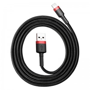 Кабель Baseus Cafule USB Lightning 2A 3 м (черный + красный)