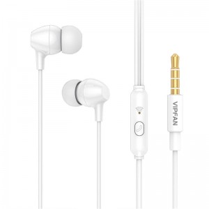 Vipfan Vadu in-ear austiņas Vipfan M16, 3.5mm ligzda, 1m (balta)