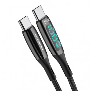 Blitzwolf USB-C kabelis uz USB-C Blitzwolf BW-TC23, 100W 1.8m (melns)