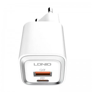 Ldnio MFi sienas lādētājs LDNIO A2318M, USB-C+USB, USB-C līdz Lightning 20W
