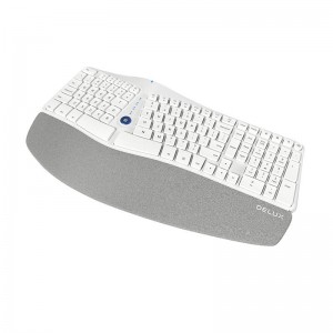 Беспроводная эргономичная клавиатура Delux GM901D BT+2.4G (белая)