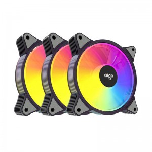 Aigo Computer Fan komplekts 3in1 Aigo AR12 ARGB 120x120 (melns)