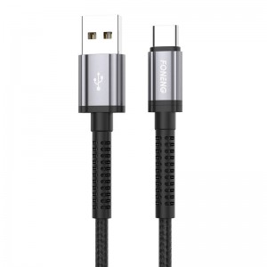 Foneng X83 USB uz USB-C kabelis, 2.1A, 1m (melns)