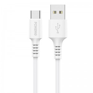 Кабель Foneng USB-USB C Foneng, x85 3A Быстрая зарядка, 1 м (белый)