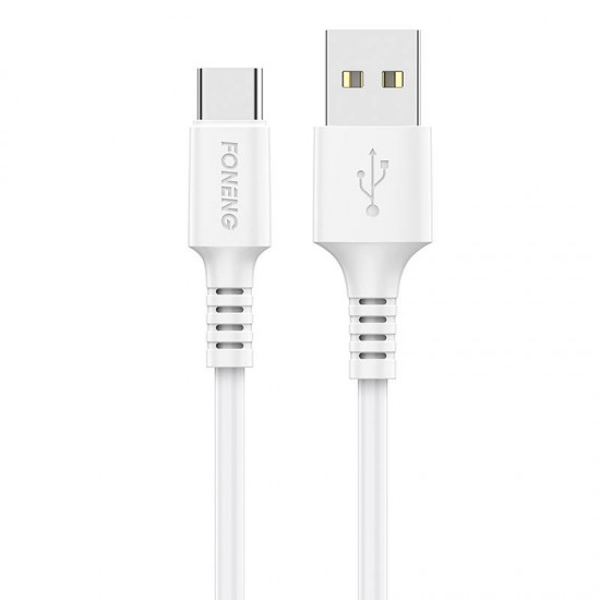 Foneng kabelis USB uz USB C Foneng, x85 3A ātrā uzlāde, 1m (balta)