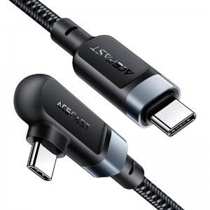 Acefast kabelis USB-C līdz USB-C Acefast C5-03 leņķa, 100W, 2m (melns)
