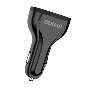 Dudao Car charger Dudao R7S 3x USB, QC 3.0, 18W (black)